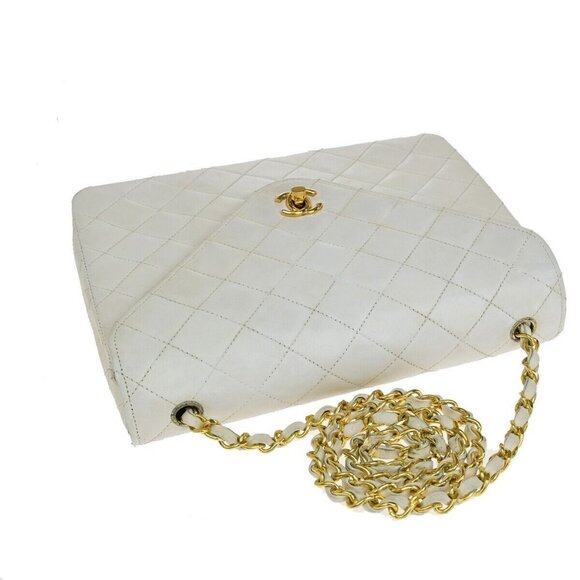 CHANEL CC Logo Matelasse 23 Chain Shoulder Bag Leather White - Picture 5 of 14